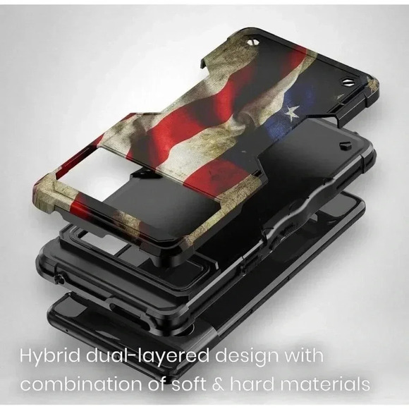 American Flag Case Compatible with Google Pixel 7a Hybrid Shockproof Bumper - Picture 7 of 11